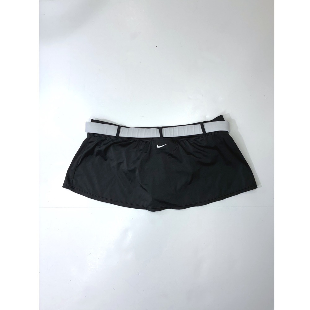 Nike Swim Skirt Womens 12 Black White Belted O-Ring Athletic Skort Bottoms